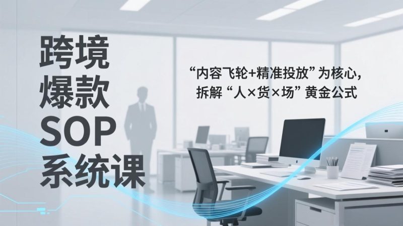 （17370期）跨境爆款SOP系统课，“内容飞轮+精准投放”为核心，拆解“人×货×场”黄金公式网赚项目-副业赚钱-互联网创业-资源整合网创云库