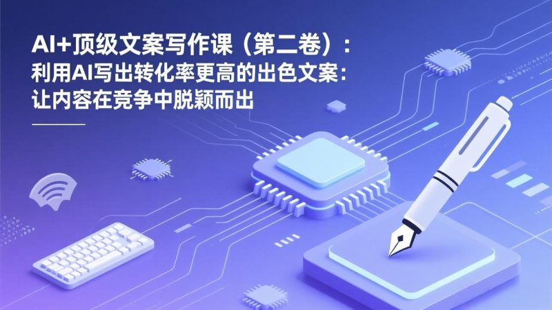 （17382期）AI+顶级文案写作课（第二卷）：利用AI写出转化率更高的出色文案：让内容在竞争中脱颖而出网赚项目-副业赚钱-互联网创业-资源整合网创云库