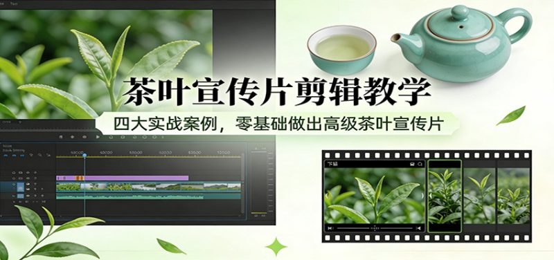 茶叶宣传片剪辑教学：四大实战案例，零基础做出高级茶叶宣传片网赚项目-副业赚钱-互联网创业-资源整合网创云库