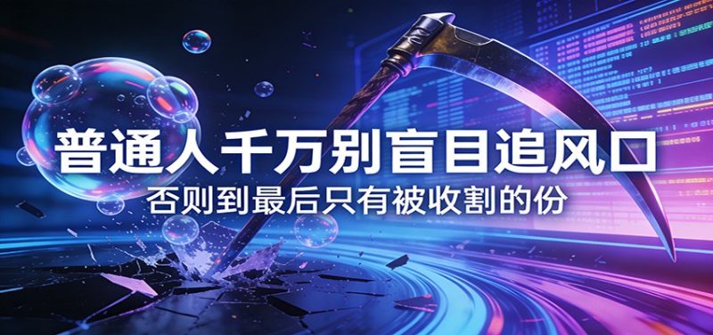 付费文章《通人千万别盲目追风口》否则到最后只有被收割的份网赚项目-副业赚钱-互联网创业-资源整合网创云库