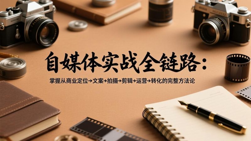 （17586期）自媒体实战全链路：掌握从商业定位→文案→拍摄→剪辑→运营→转化的完整方法论网赚项目-副业赚钱-互联网创业-资源整合网创云库